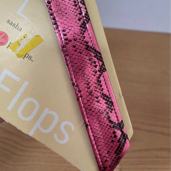 Lindsay Phillips SwitchFlops Strap Sasha Sz Lg 9 10 11 Pink Snake Skin Print - Picture 4 of 5